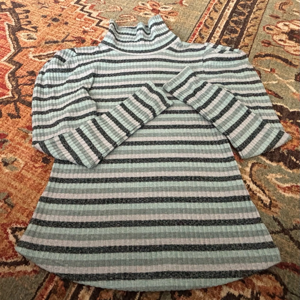 Anthropologie Gray and Black Cowl Neck Sweater